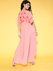Women Beautiful Pink Floral Gowns for Days - Inddus.com