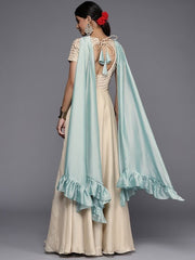 Women Beige Yoke Design Georgette Anarkali Kurta - Inddus.com
