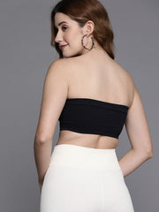 WOMEN BLACK BANDEAU SPORT BRA - Inddus.com