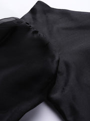 Women Black One-Shoulder Solid Crop Top - Inddus.com