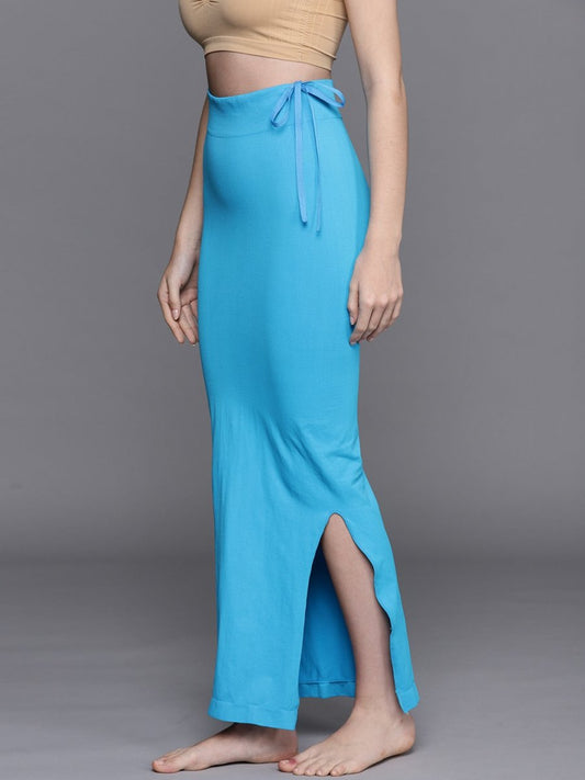 WOMEN BLUE SOLID SAREE SHAPEWEAR - Inddus.com