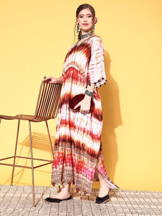Women Classic Off White Tie and Dye Tie & Dye 2.0 Dress - Inddus.com