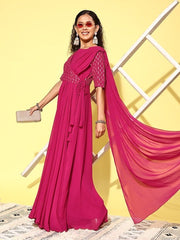 Women Embellished Sequined A-Line Ethnic Dress - Inddus.com