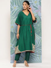 Women Embroidered Kurta with Trousers - Inddus.com