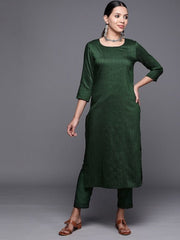 Women Embroidered Sequinned Kurta With Trousers - Inddus.com