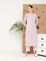 Women Ethnic Motifs Embroidered Thread Work Georgette Kurta - Inddus.com