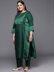 Women Ethnic Motifs Yoke Design Straight Kurta with Trousers & With Dupatta - Inddus.com