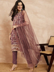 Women Floral Kurta with Trousers & With Dupatta - Inddus.com