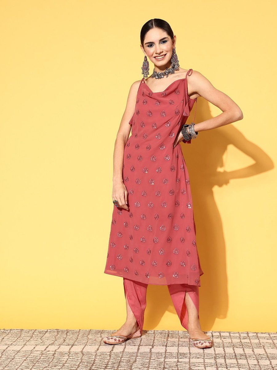 Women Floral Poly Georgette Bling it On Kurta Set - Inddus.com
