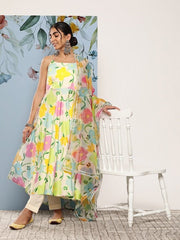 Women Floral Printed Kurta With Trousers & Dupatta - Inddus.com