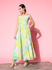Women Floral Printed Kurta with Trousers & With Dupatta - Inddus.com