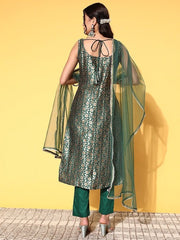 Women Floral Silk Blend Spaghetti Straps Kurta Set - Inddus.com