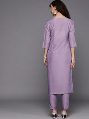 Women Floral Yoke Design Sequinned Kurta with Trousers - Inddus.com