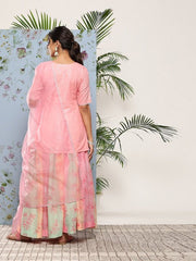 Women Gotta Patti Pure Cotton Kurti With Skirt & With Dupatta - Inddus.com