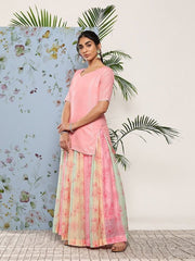 Women Gotta Patti Pure Cotton Kurti With Skirt & With Dupatta - Inddus.com