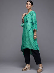 Women Green Dyed Kurta - Inddus.com