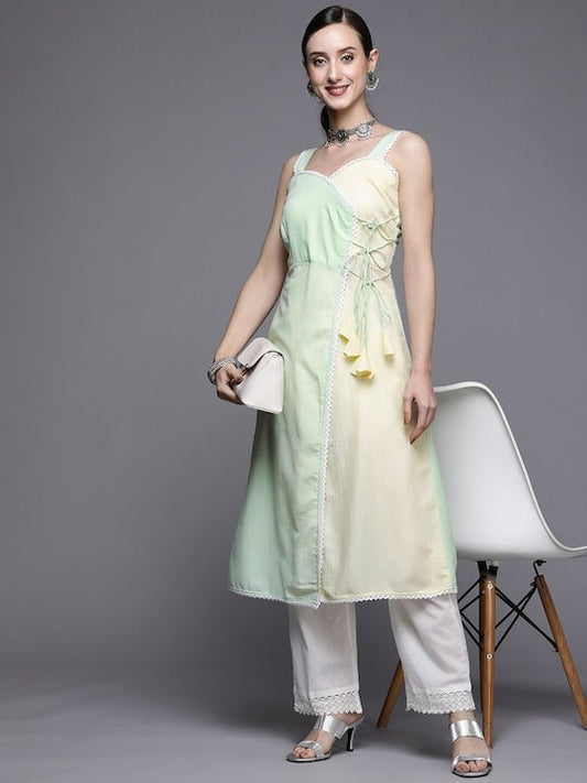 Women Green Solid Kurta - Inddus.com