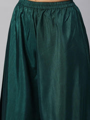 Women Green Yoke Design Embroidered Palazzo Suit - Inddus.com