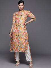 Women Multicoloured Floral Printed Kurta with Trousers - Inddus.com