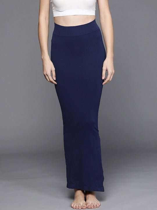 Women Navy Blue  Lycra Saree Shapewear