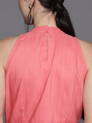 Women Pink Striped Kurta - Inddus.com