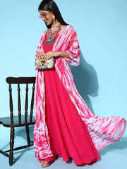 Women Pretty Pink Solid Tie & Dye 2.0 Dress - Inddus.com
