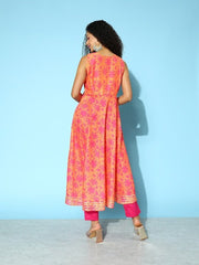 Women Printed Regular Kurta with Trousers - Inddus.com