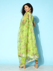 Women Printed Regular Kurta with Trousers & Dupatta - Inddus.com