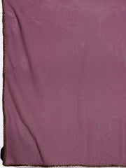 Women Purple Ethnic Motifs Yoke Design Panelled Zardozi Chanderi Cotton Kurta with Palazzos & With - Inddus.com