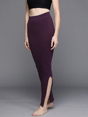 Women Purple Solid High Compressed Seamless Instant Slimming Saree Shapewear - Inddus.com