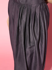 Women Purple Solid Top With Dhoti Pants - Inddus.com