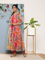 Women Solid A-Line Kurta With Trousers & With Jacket - Inddus.com