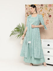 Women Solid Kurta With Palazzos & With Jacket - Inddus.com