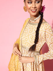 Women Solid Poly-Chiffon Ethereal Embroidery Kurta Set - Inddus.com