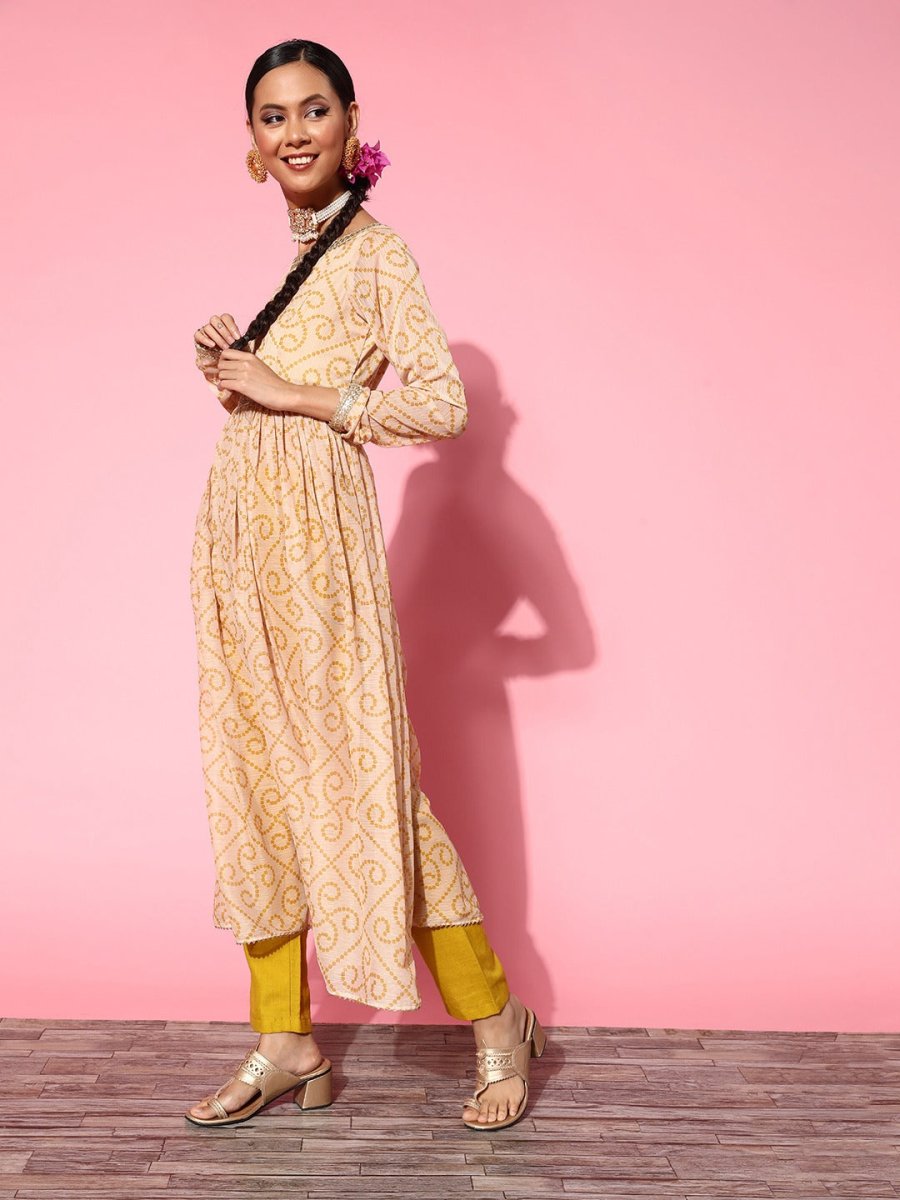 Women Solid Poly-Chiffon Ethereal Embroidery Kurta Set - Inddus.com