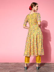 Women Solid Poly-Chiffon Ethereal Embroidery Kurta Set - Inddus.com