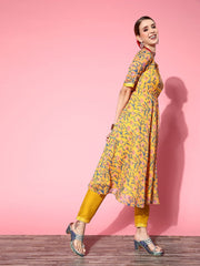 Women Solid Poly-Chiffon Ethereal Embroidery Kurta Set - Inddus.com