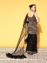 Women Striped Silk Blend Bling it On Kurta Set - Inddus.com