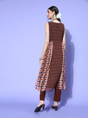 Women Tribal Poly Chiffon Print Parade Kurta Set - Inddus.com