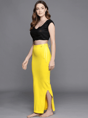 WOMEN YELLOW SOLID SAREE SHAPEWEAR - Inddus.com