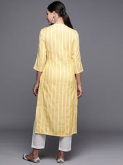 Women Yoke Design Thread Work Kurta With Trousers - Inddus.com