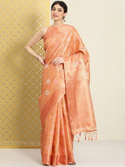 Woven Design Floral Zari Silk Blend Saree - Inddus.com