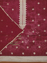 Woven Design Zari Organza Unstitched Dress Material - Inddus.com