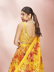 Yellow Art Silk Festive Lehenga Choli - Inddus.com