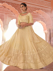 Yellow Georgette Wedding Lehenga Choli - Inddus.com