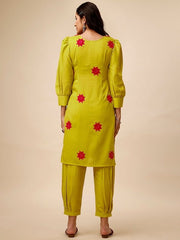 Yoke Design Regular Kurta with Dhoti Pants - Inddus.com