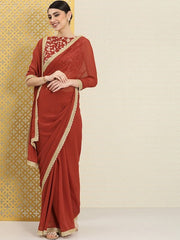 Zari Embroidered Saree - Inddus.com